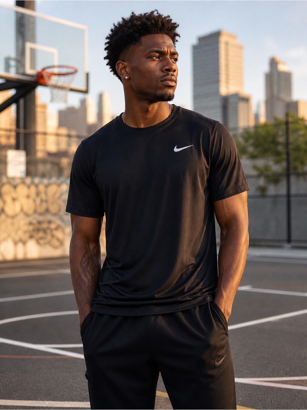 Nike- Black-  T-shirt- Medium